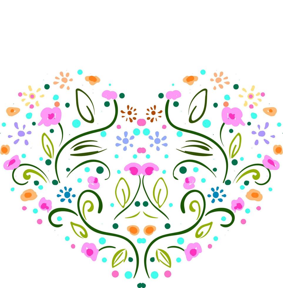 A flower heart, vector or color illustration.