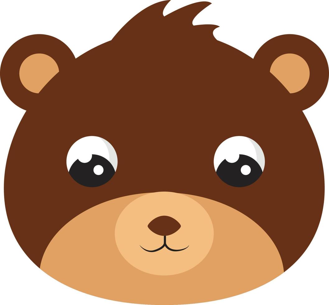 Sad bear, illustration, vector on white background.