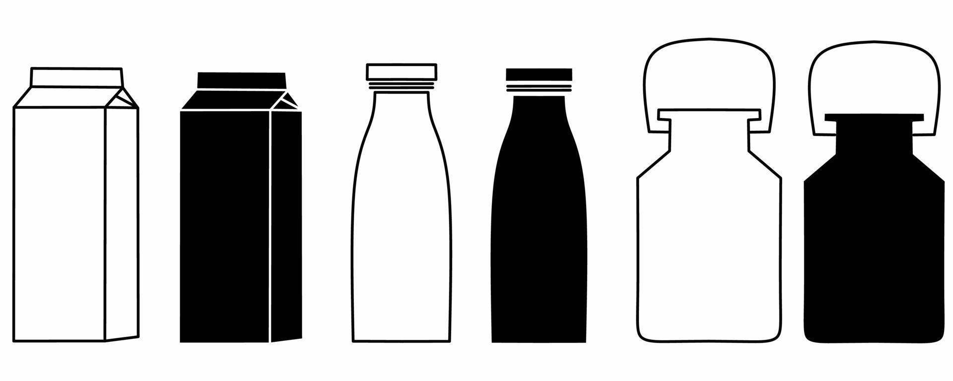conjunto de iconos de línea de productos lácteos aislado sobre fondo blanco vector