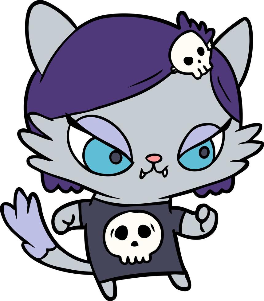 personaje de gato vectorial en estilo de dibujos animados vector