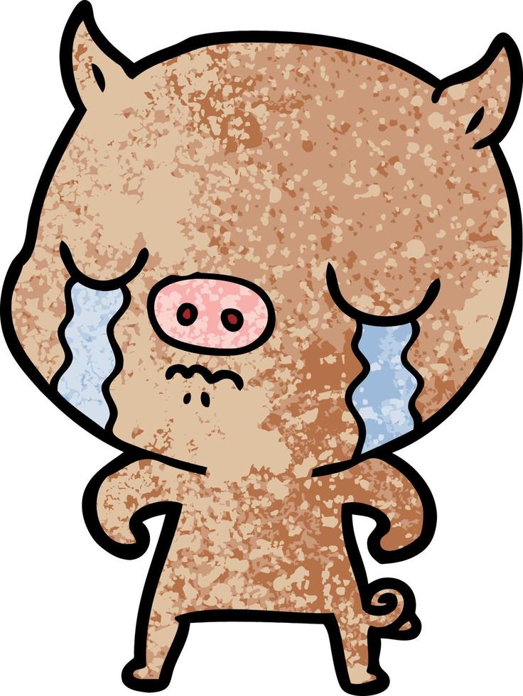 Vector pig character in cartoon style