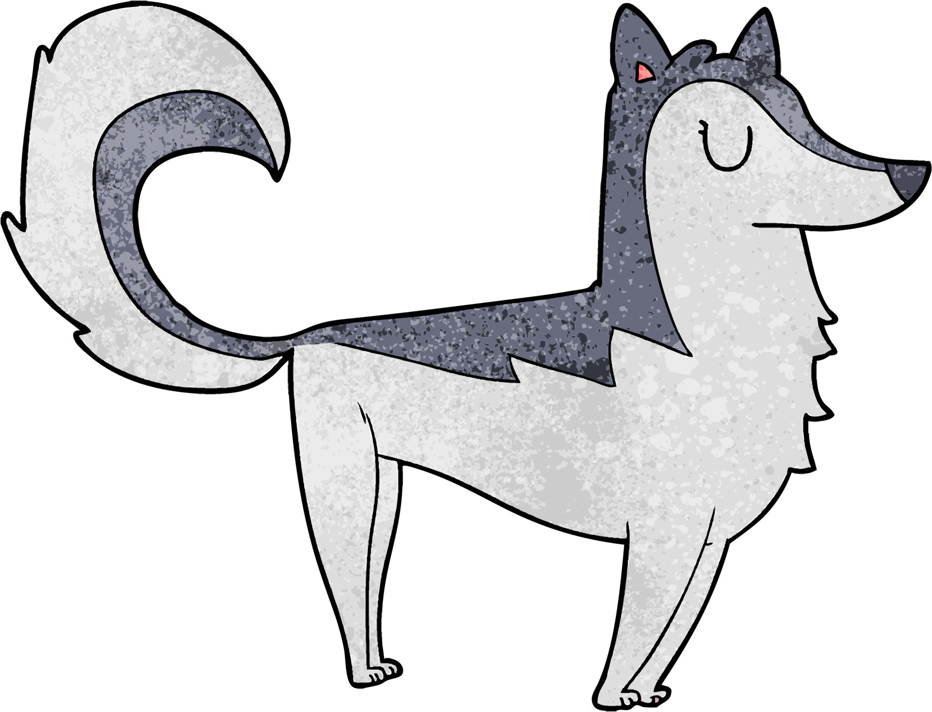 Retro grunge texture cartoon husky dog 13814021 Vector Art at Vecteezy