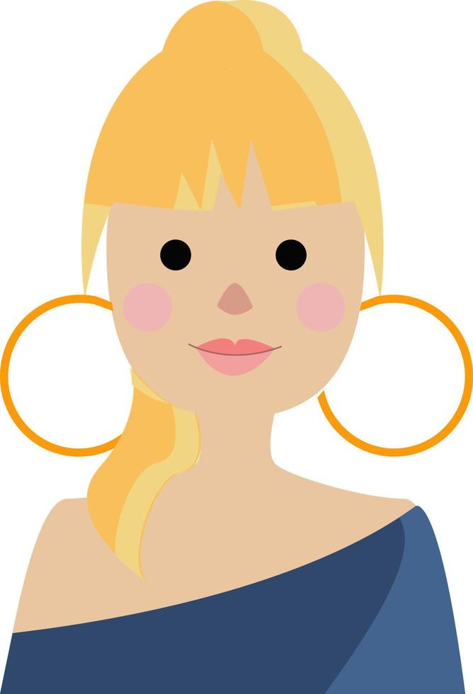 A girl with a tail hair style, vector or color illustration.