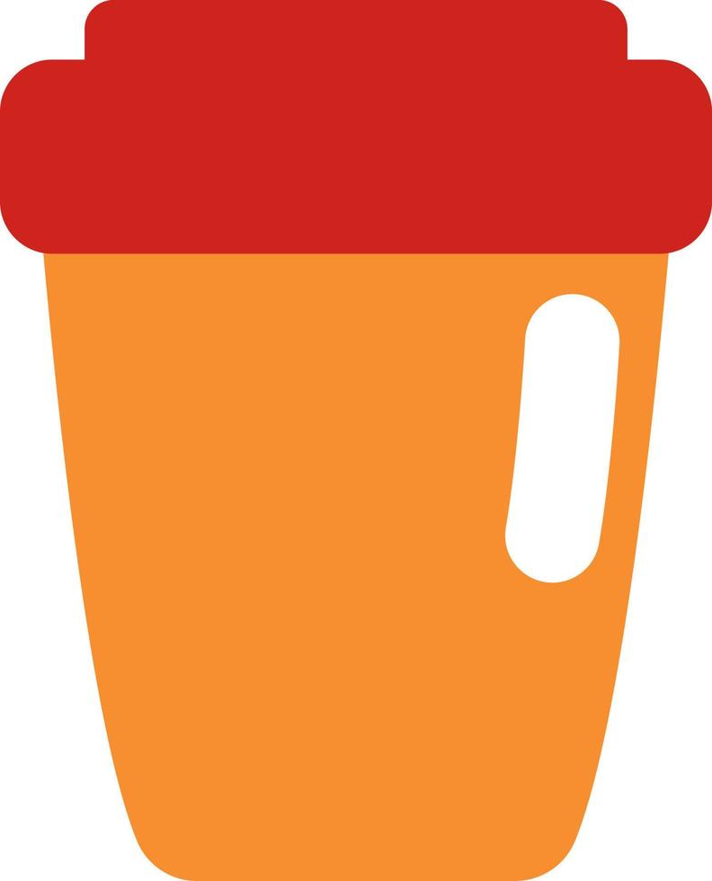Yellow cup of coffee to go, illustration, vector on a white background.