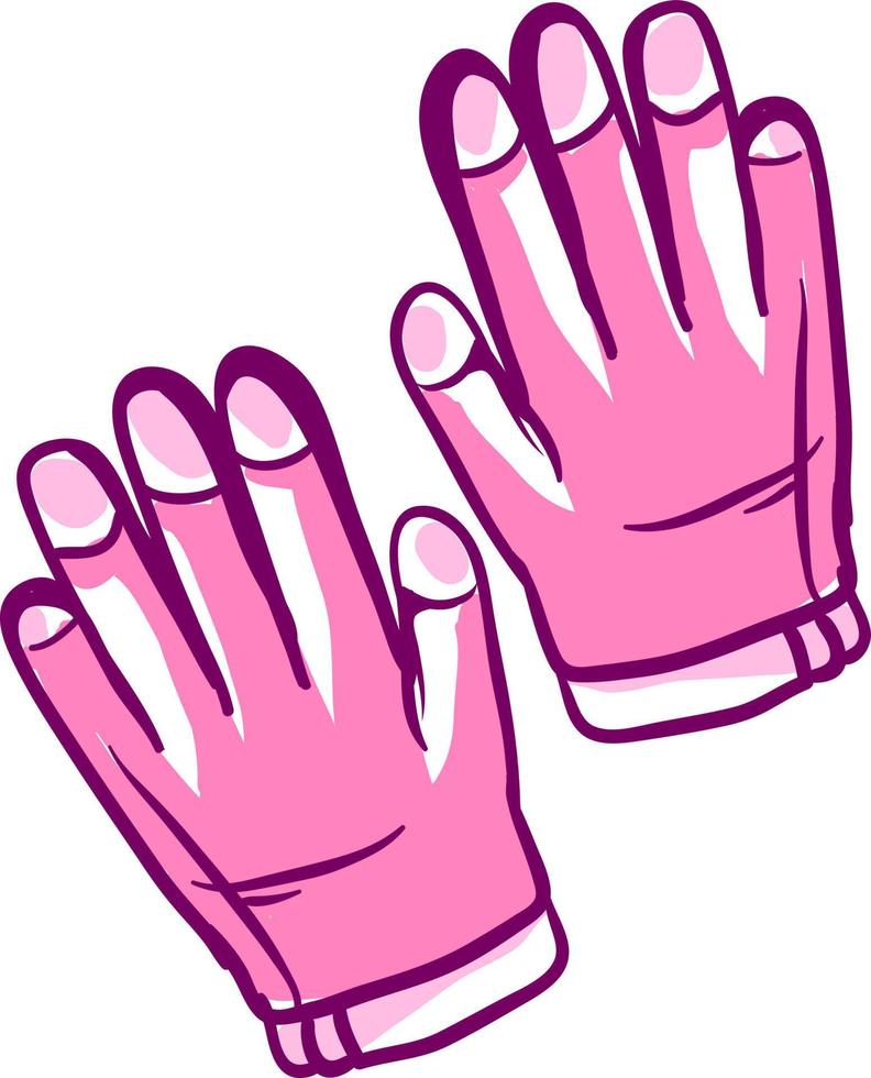 guantes de color rosa, ilustración, vector sobre fondo blanco.