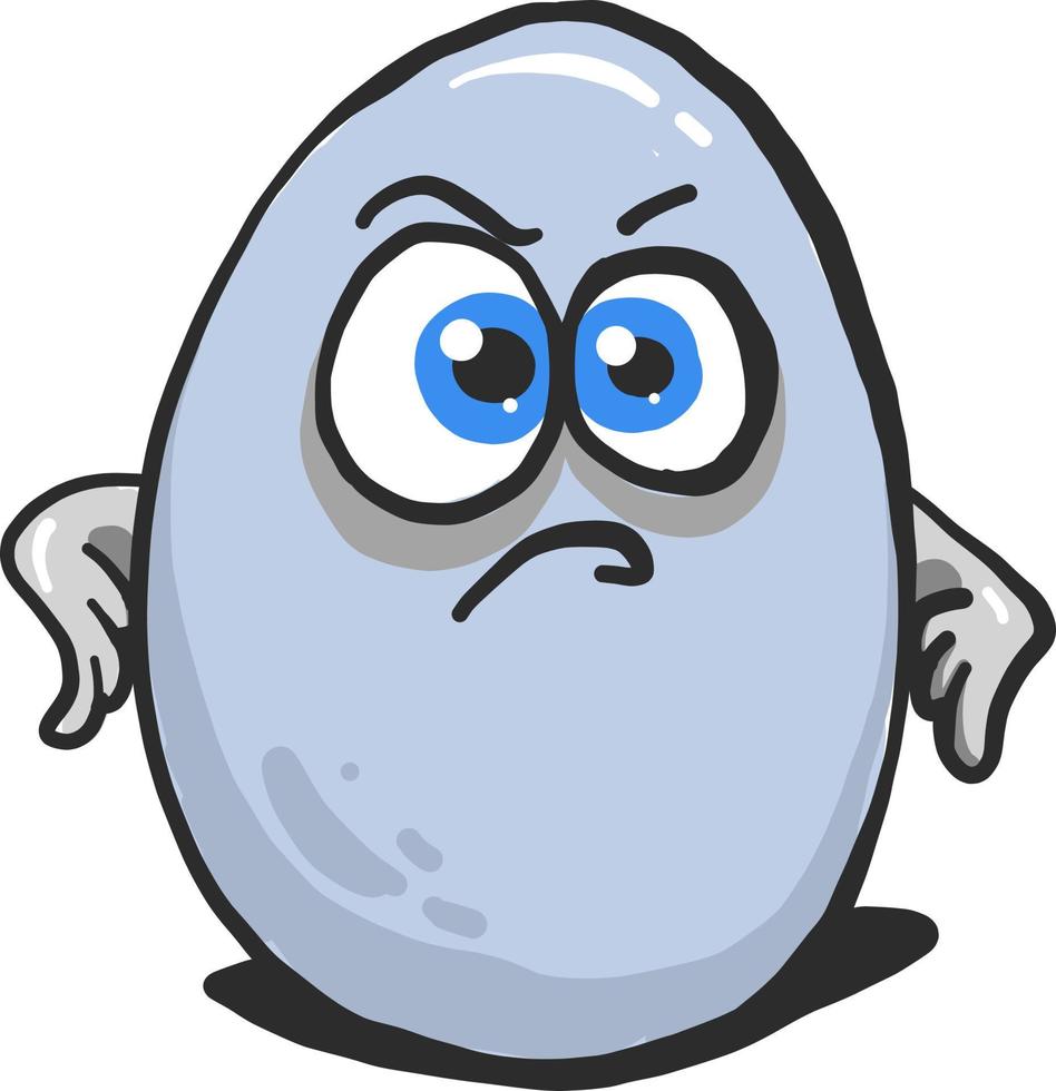 Angry egg, illustration, vector on white background