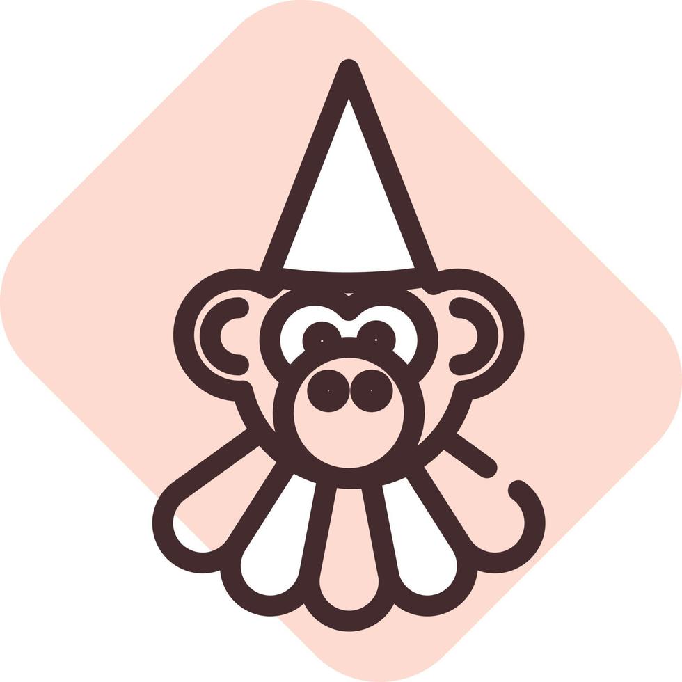 Circus monkey, illustration, vector on a white background.