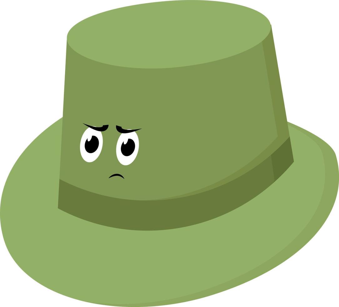 sombrero verde, ilustración, vector sobre fondo blanco.