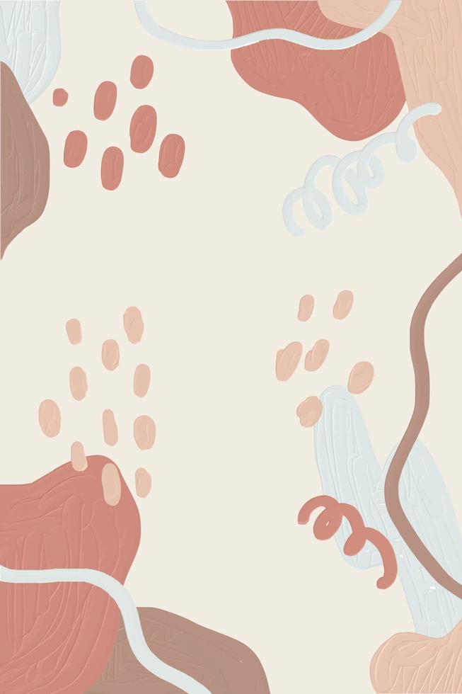 Abstract hand drawn vertical background. Oil texture blobs in pastel colors. Trendy wallpaper design for print, cover, wallpaper, Minimalistic and natural wallpaper. Vector illustration.