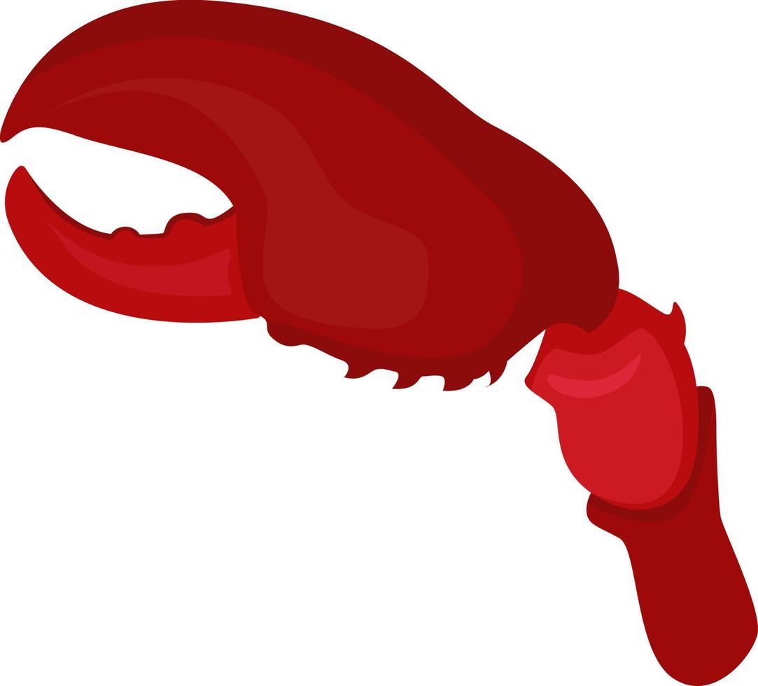 Crab claw, illustration, vector on white background.