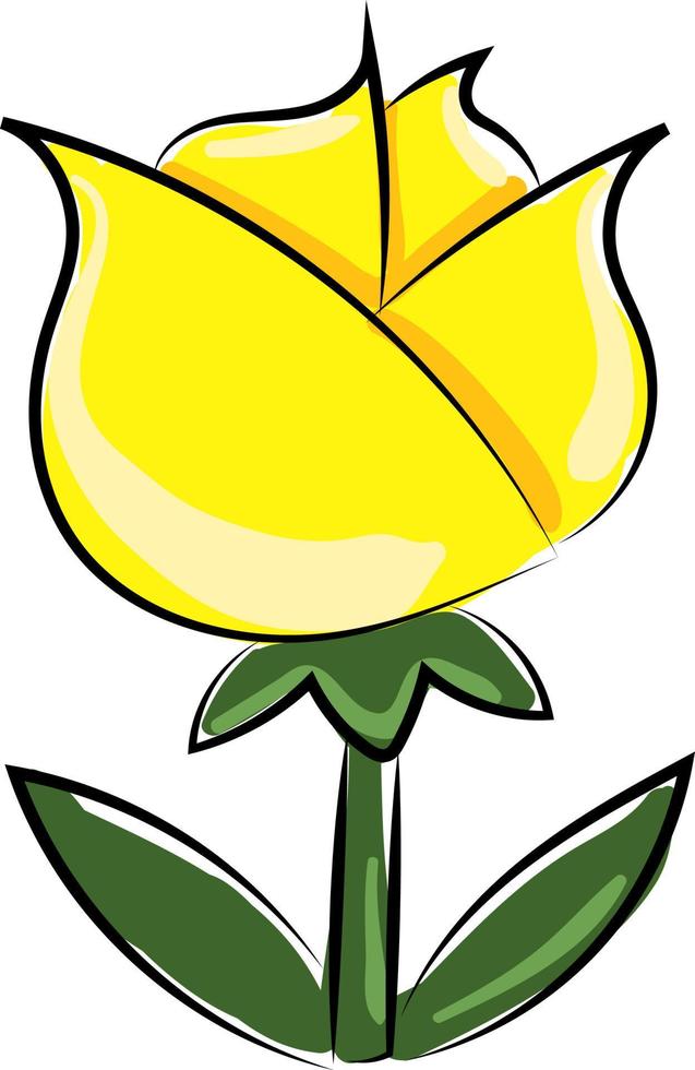 Yellow flower, illustration, vector on white background.