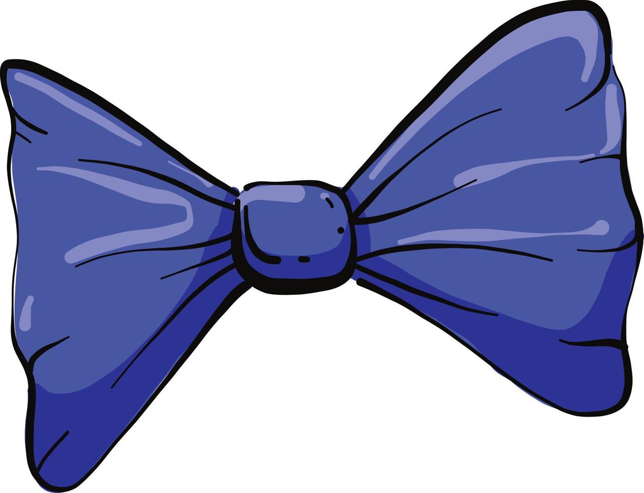 Blue bow, illustration, vector on a white background.