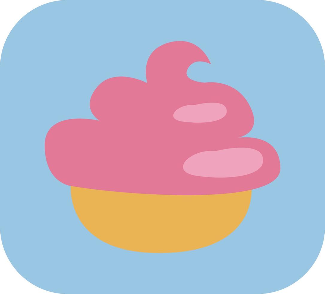 International childrens day pink cupcake, illustration, vector on a white background.