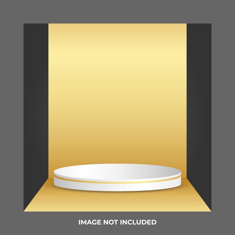 Dark Grey with Golden gradient and white gold podium background for product display vector
