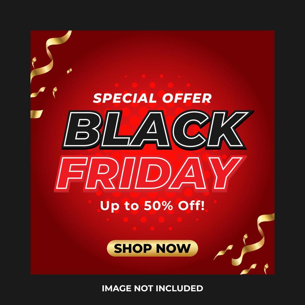 Modern black friday sale banner background with golden celebration effect vector