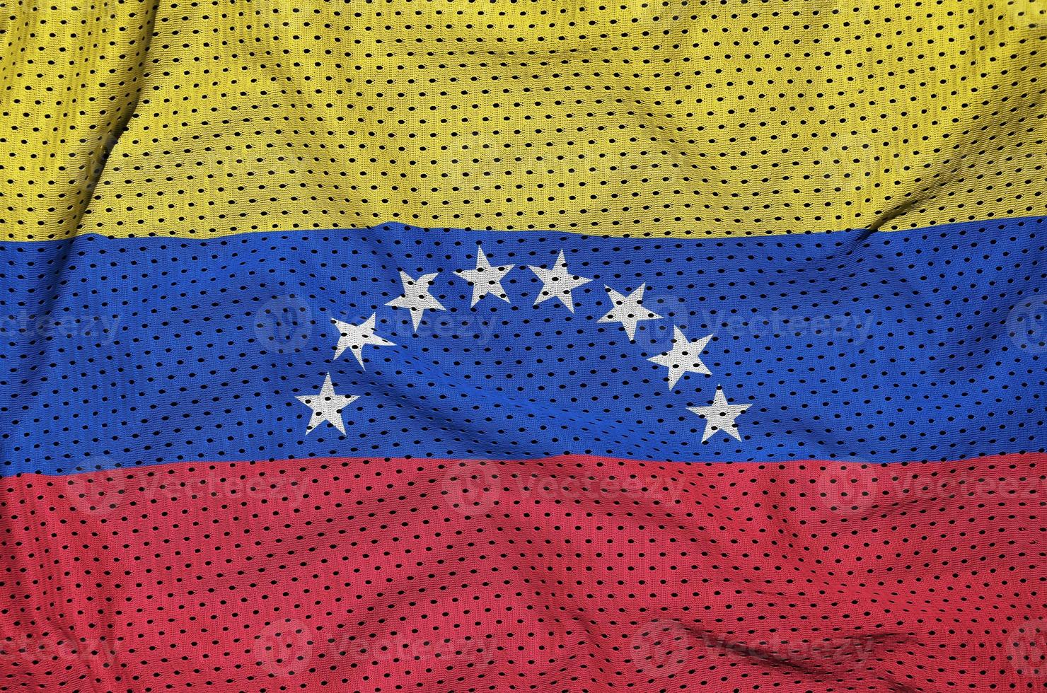 Venezuela flag printed on a polyester nylon sportswear mesh fabr photo