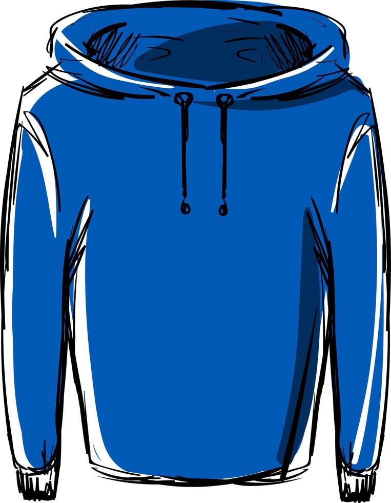 Blue jacket, illustration, vector on white background.