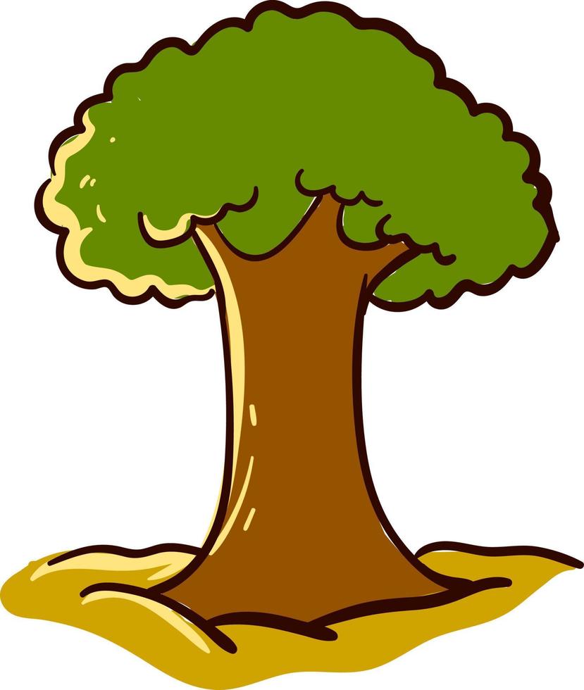 Tall tree, illustration, vector on white background.