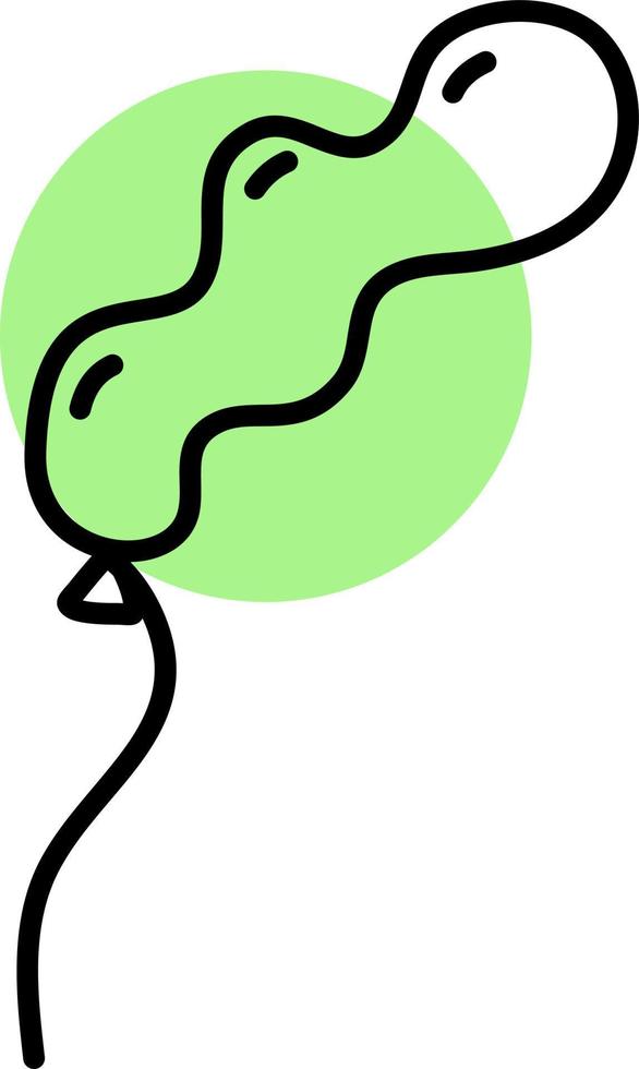 Green foil balloon , illustration, on a white background. vector