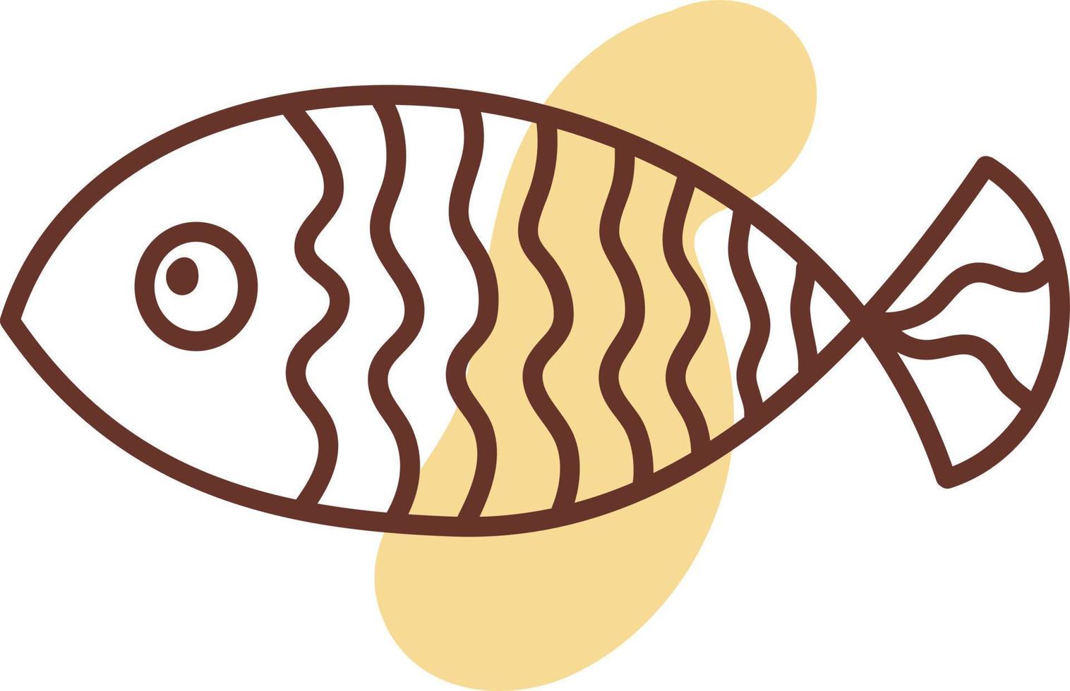 pescado con líneas abstractas, ilustración, vector, sobre un fondo blanco. vector
