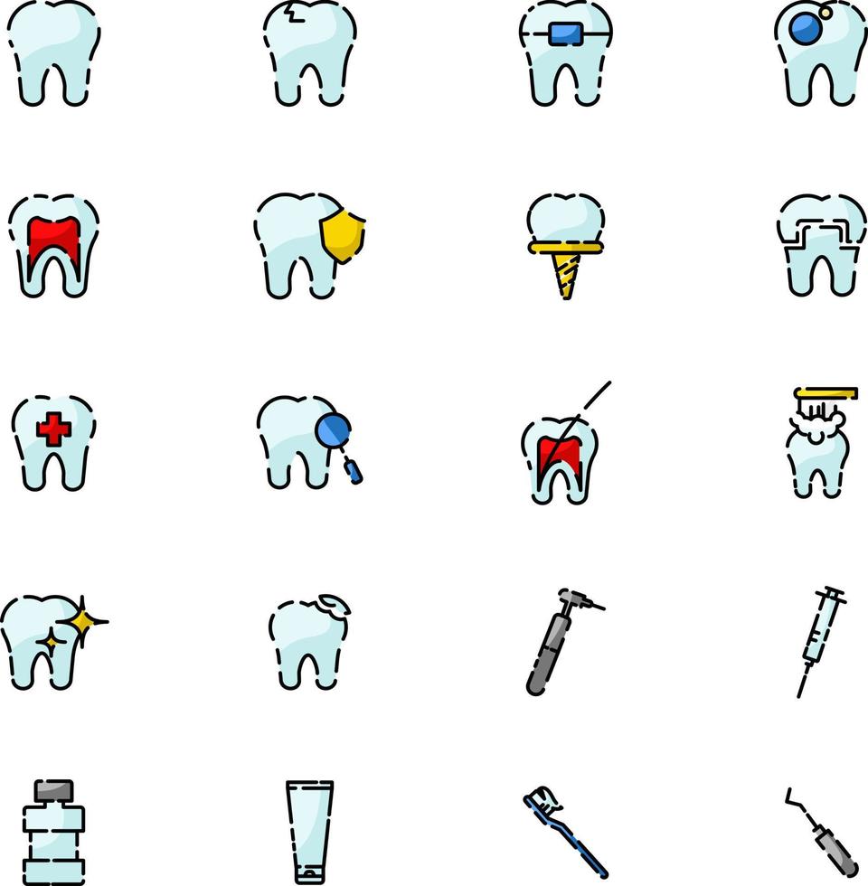 Dental care, illustration, vector on a white background.