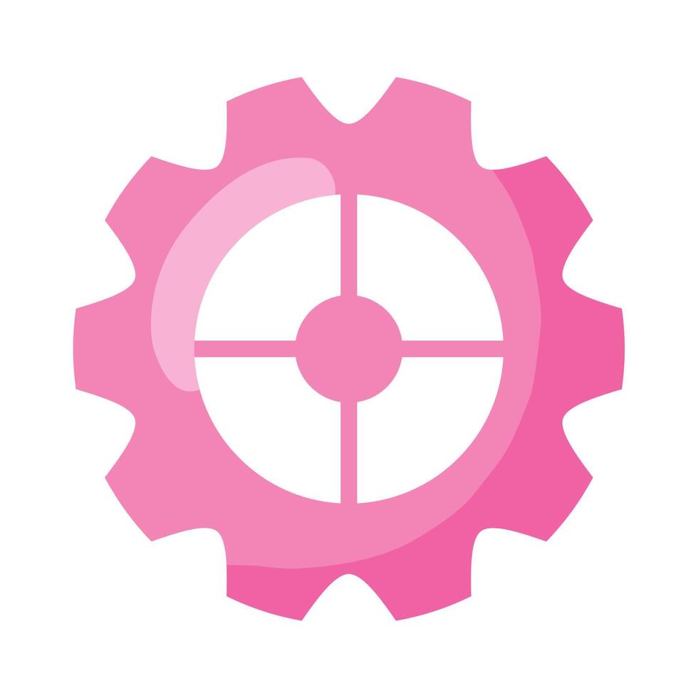 pink gear cog setting vector