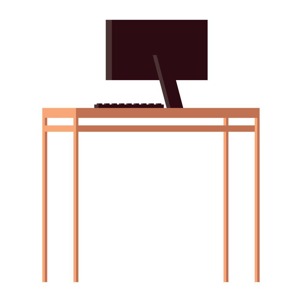 escritorio de madera en el escritorio vector