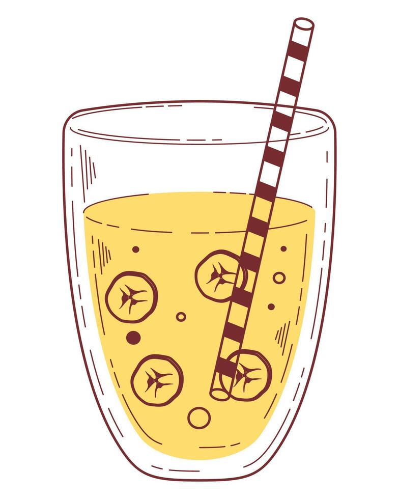 fresh banana detox drink vector