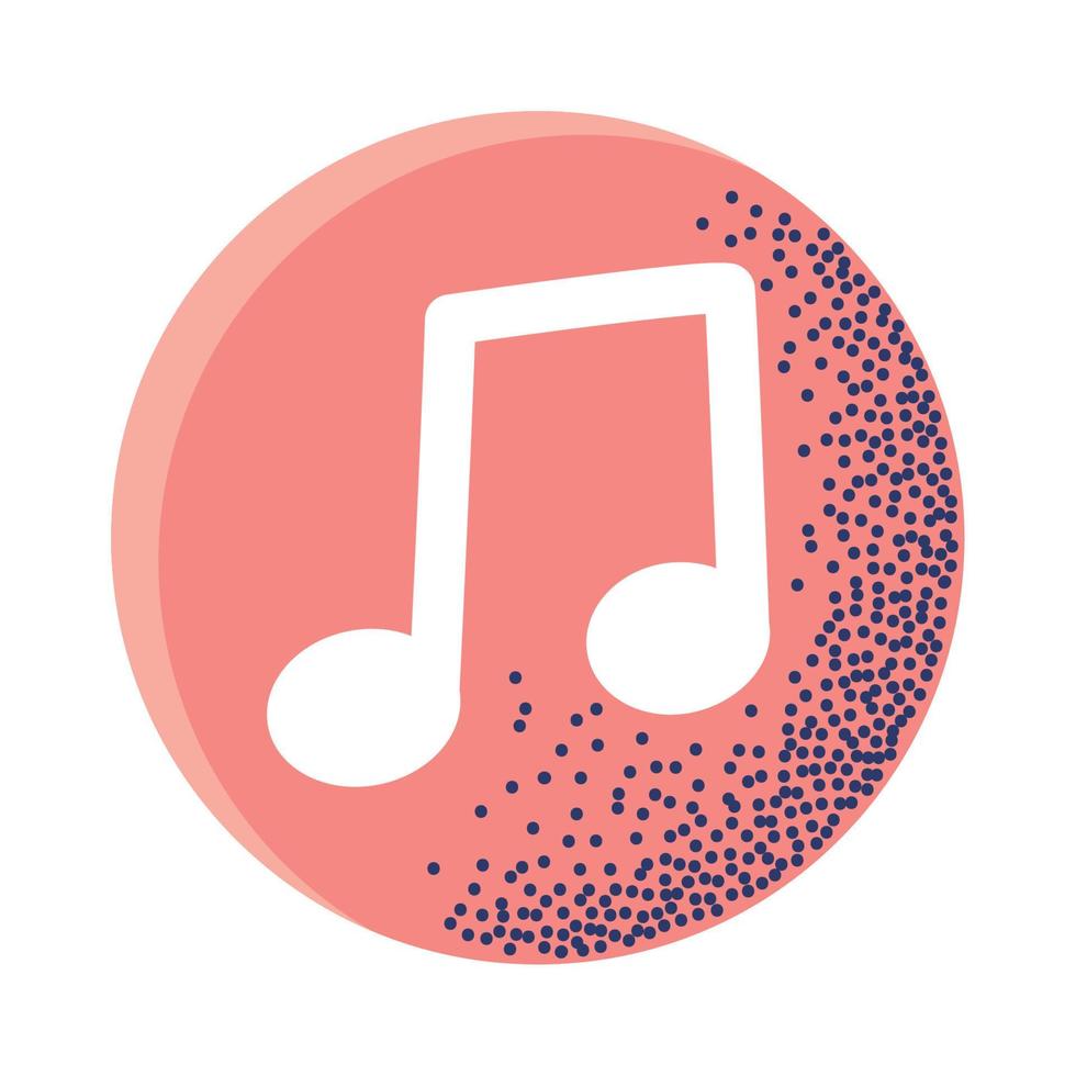 music note button vector