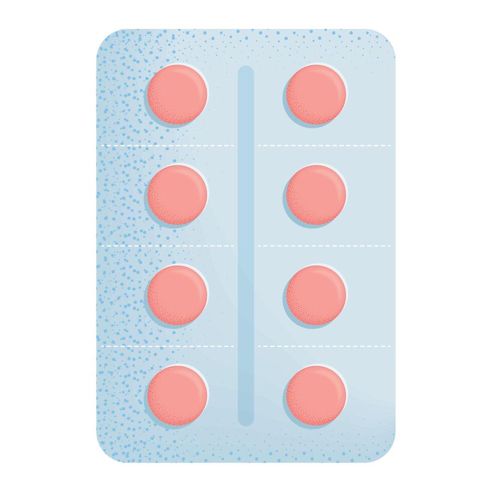 pastillas rojas en blister push vector