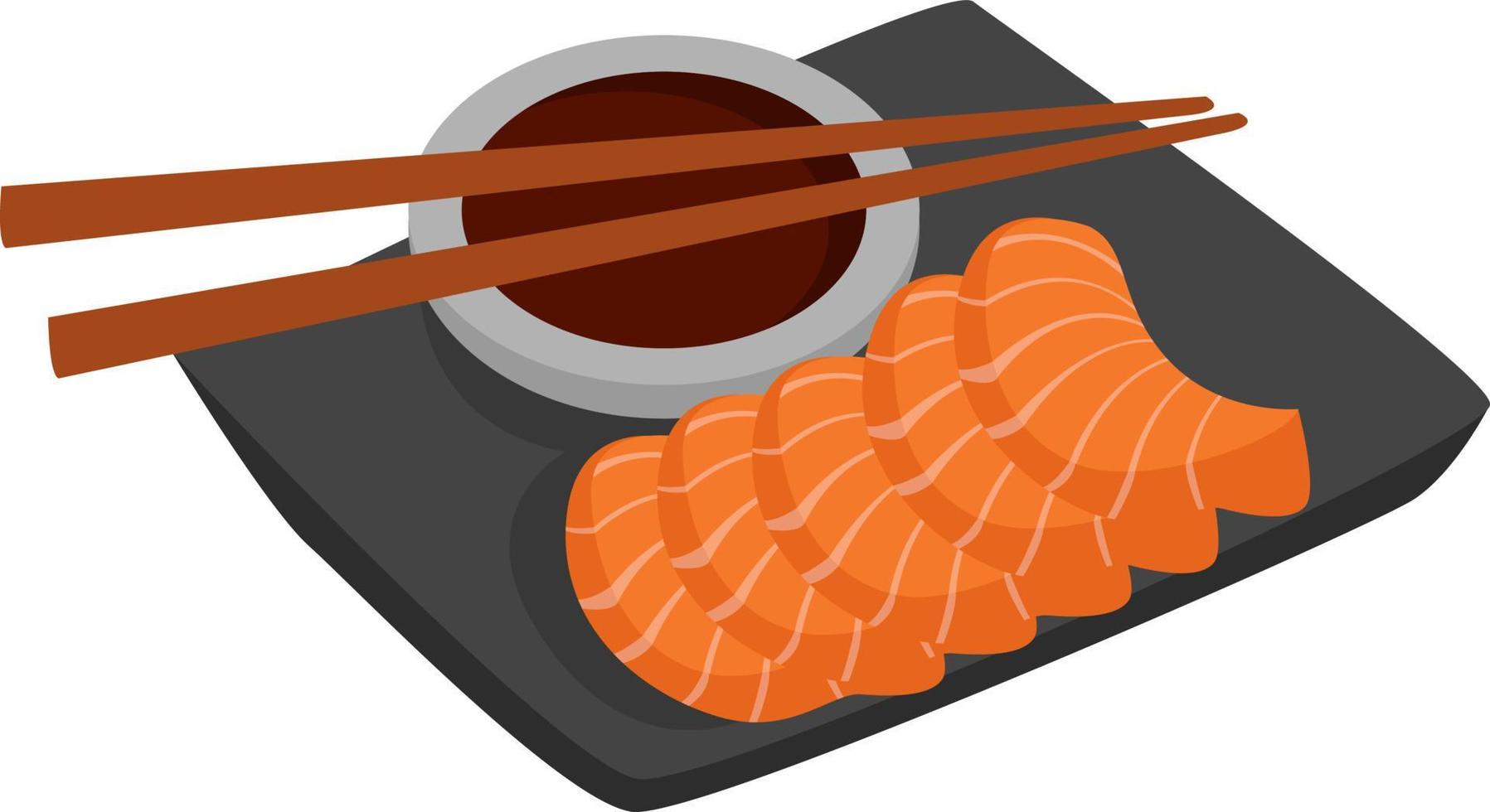 Sashimi food, illustration, vector on white background