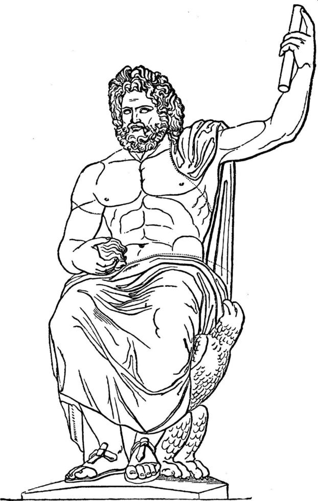 Zeus vintage illustration. 13815056 Vector Art at Vecteezy