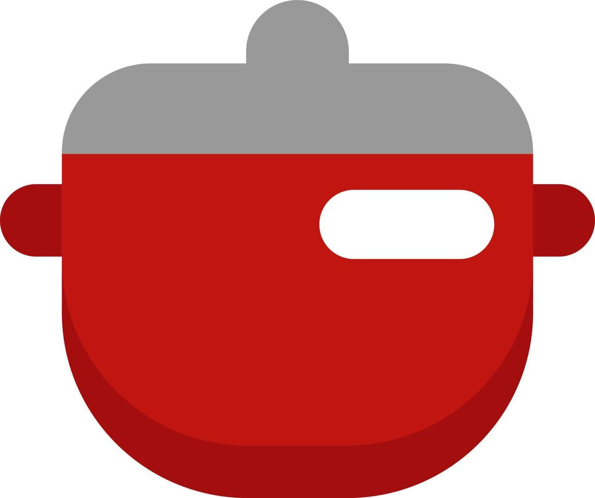 Cooking pot with lid, illustration, vector on a white background.