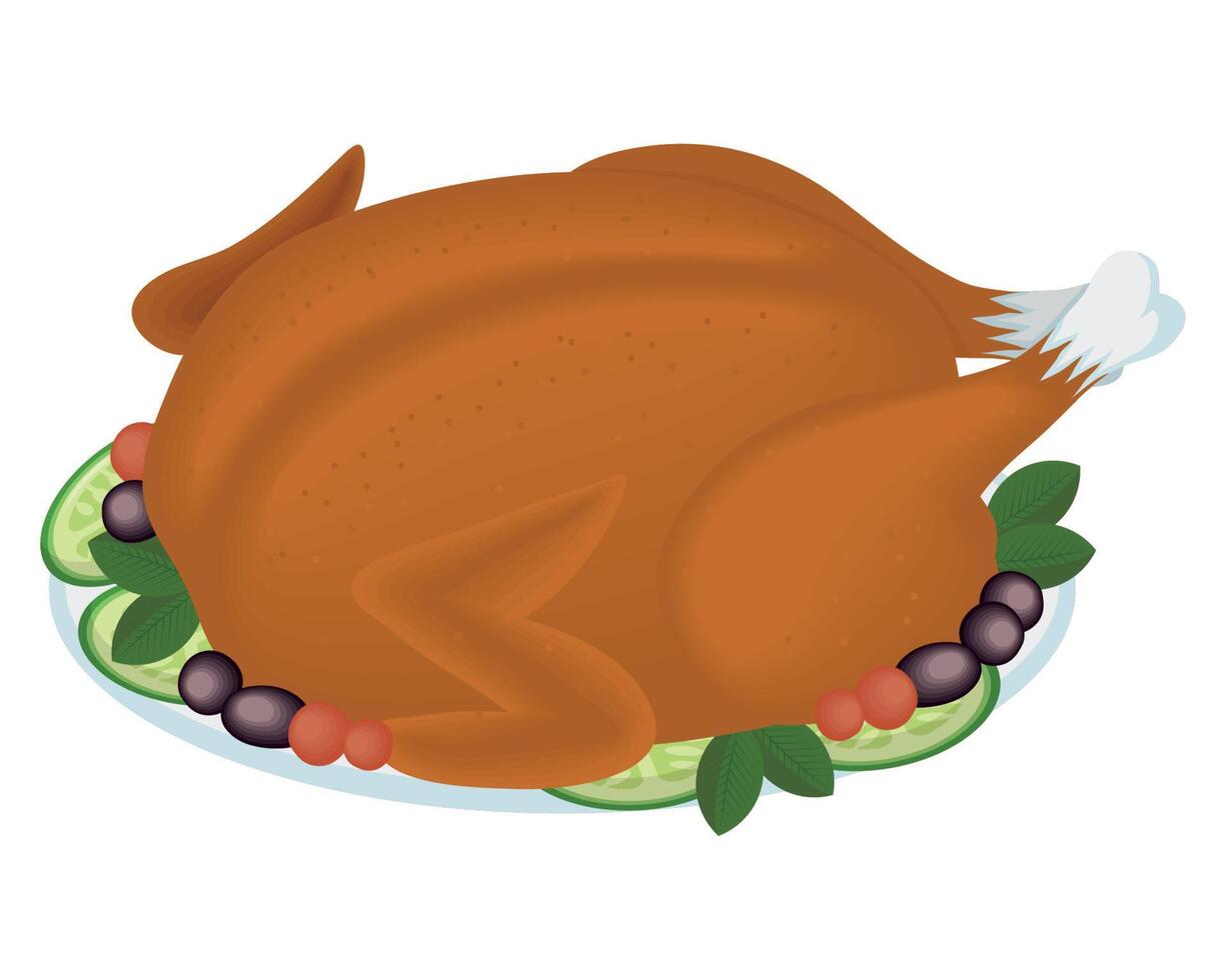 comida de pavo de acción de gracias vector