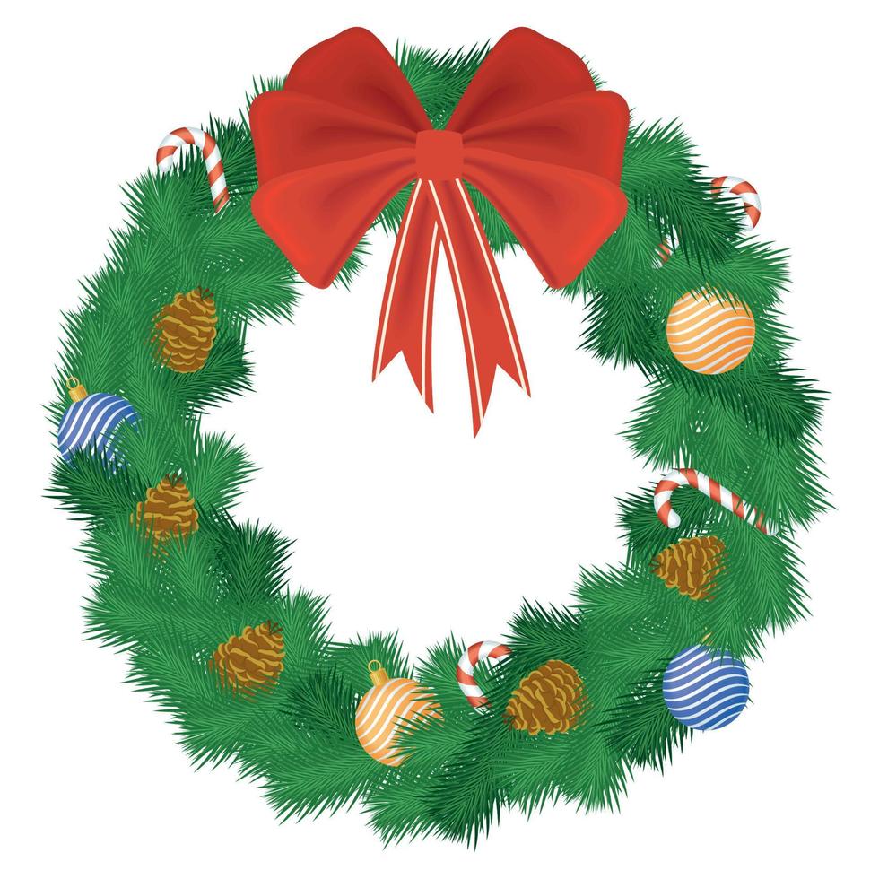 christmas crown with bow vector