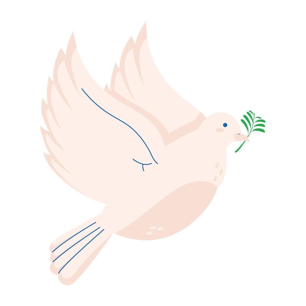 dove with olive branch vector