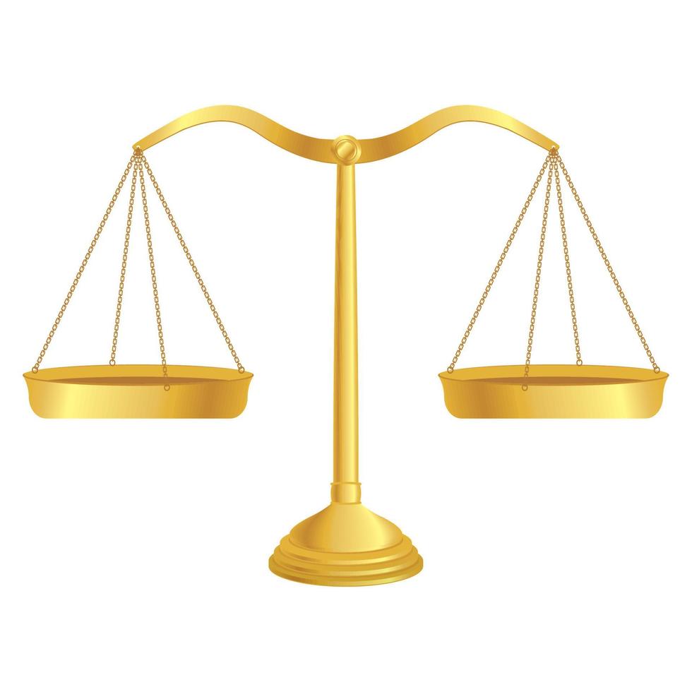 balanza de oro de la justicia vector