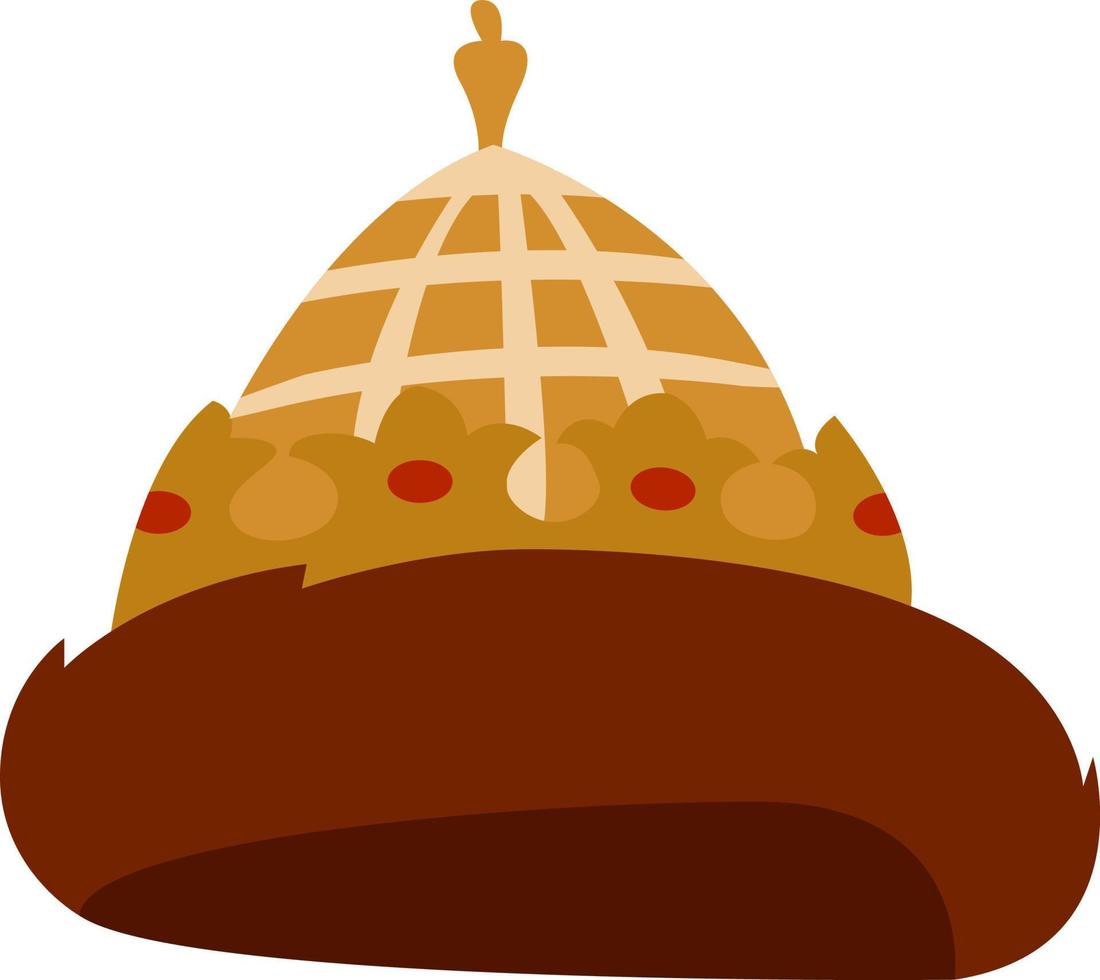 Royal hat, illustration, vector on white background.