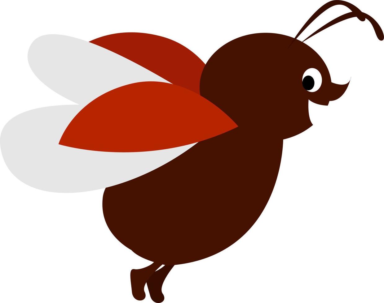 Flying bug, illustration, vector on white background.