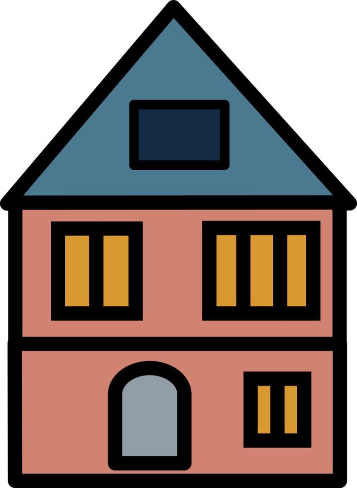 Orange house, illustration, vector, on a white background. vector