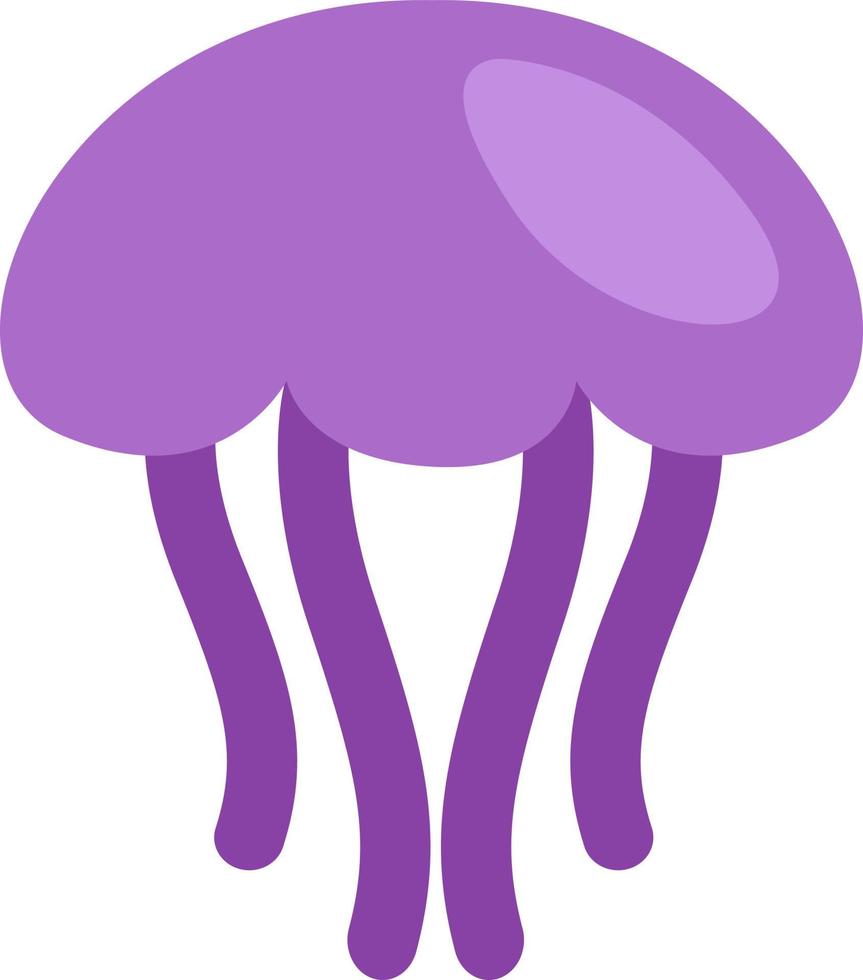 Purple jelly fish, illustration, vector on a white background.