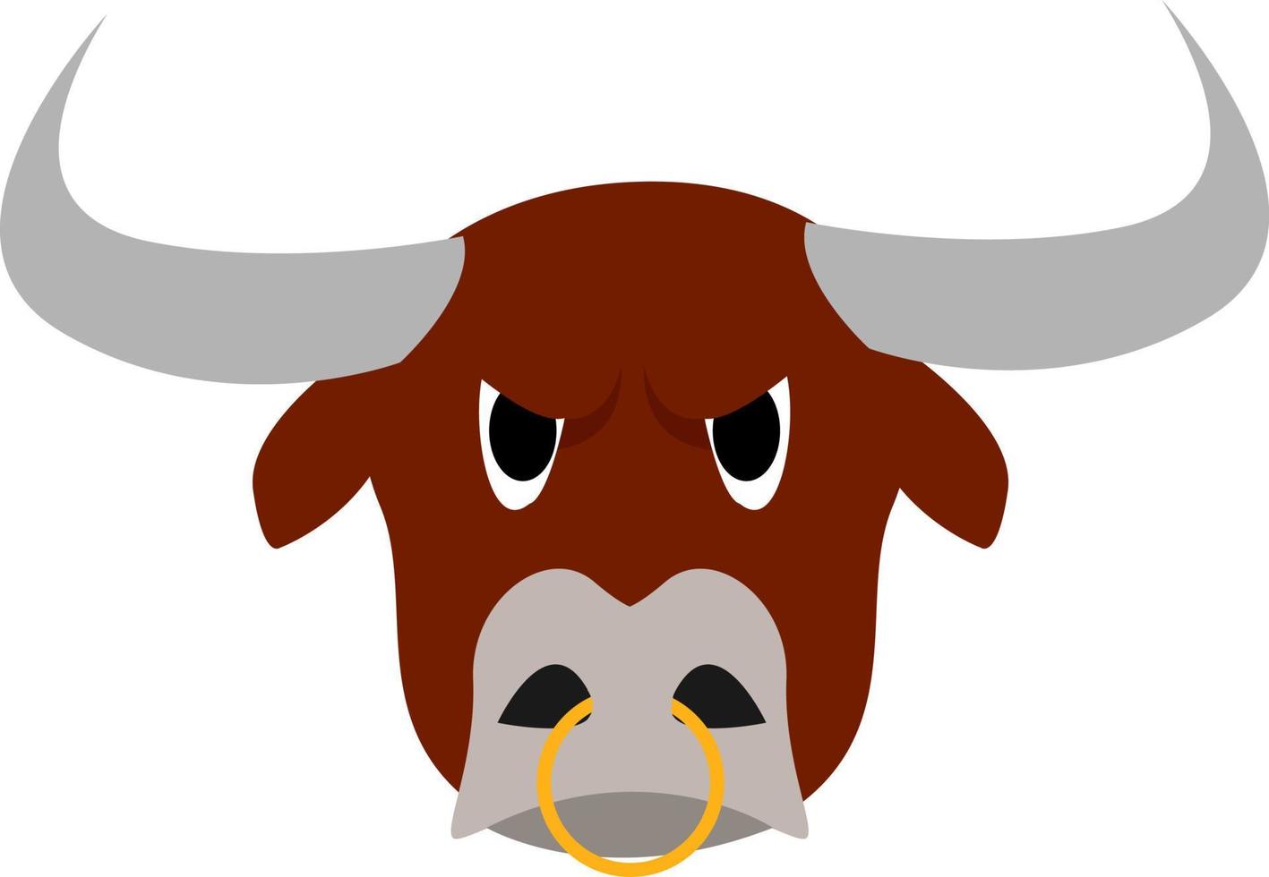 Angry bull, illustration, vector on white background.