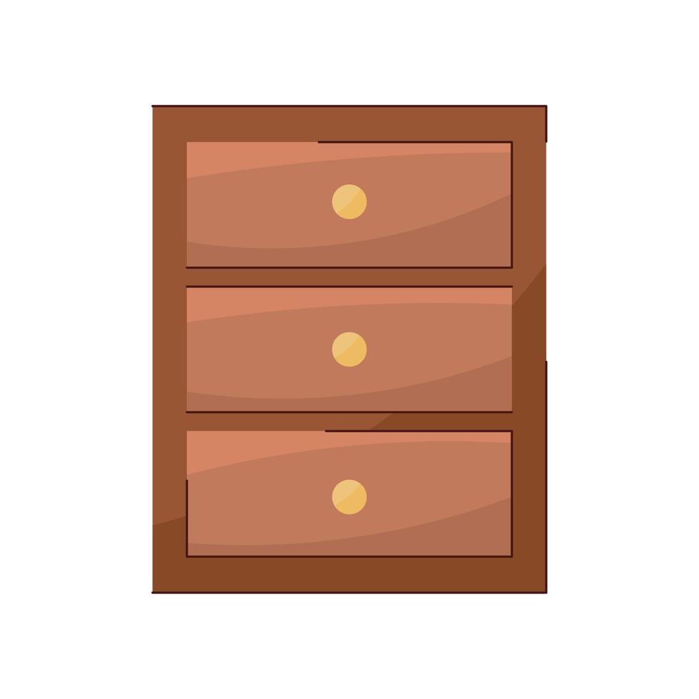 wooden drawer furniture vector