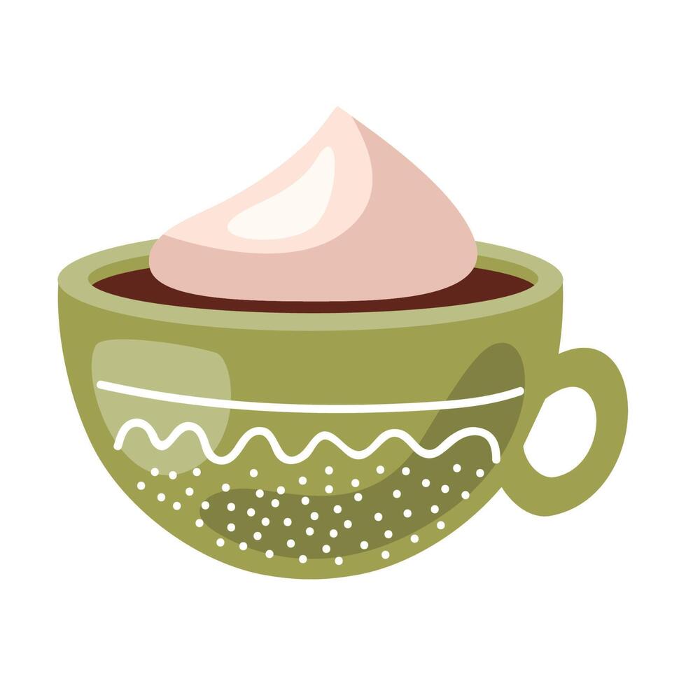 cocoa green cup vector