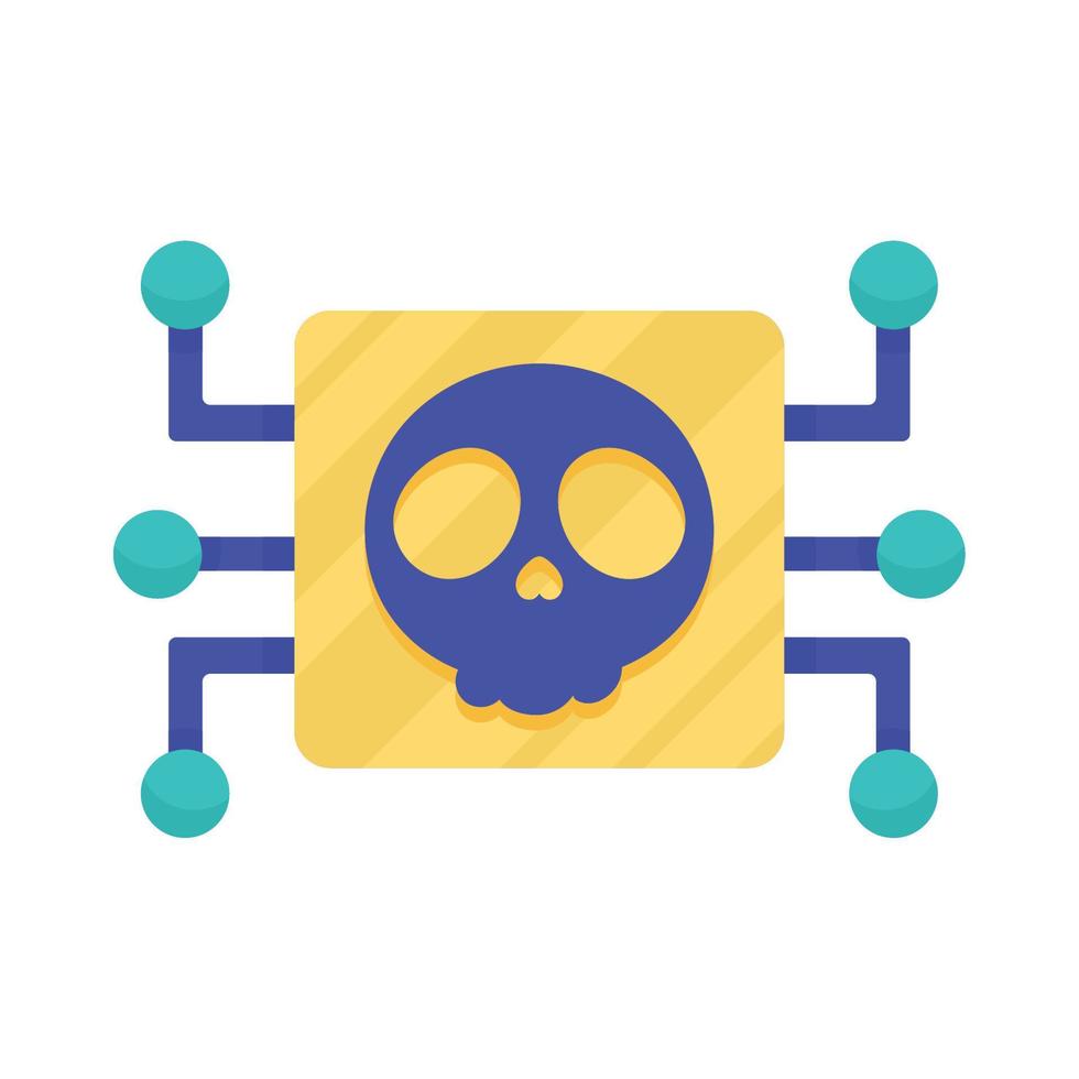 chip electronic with skull vector