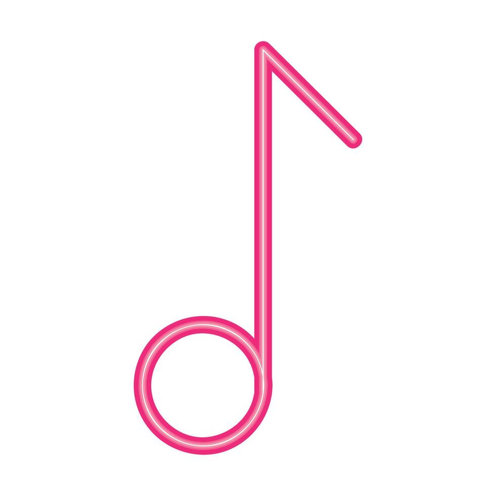 pink music note neon light vector