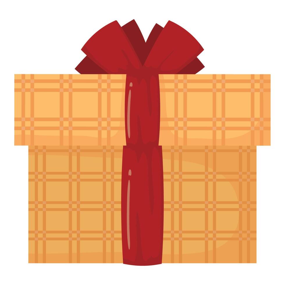 gift yellow with red ribbon vector