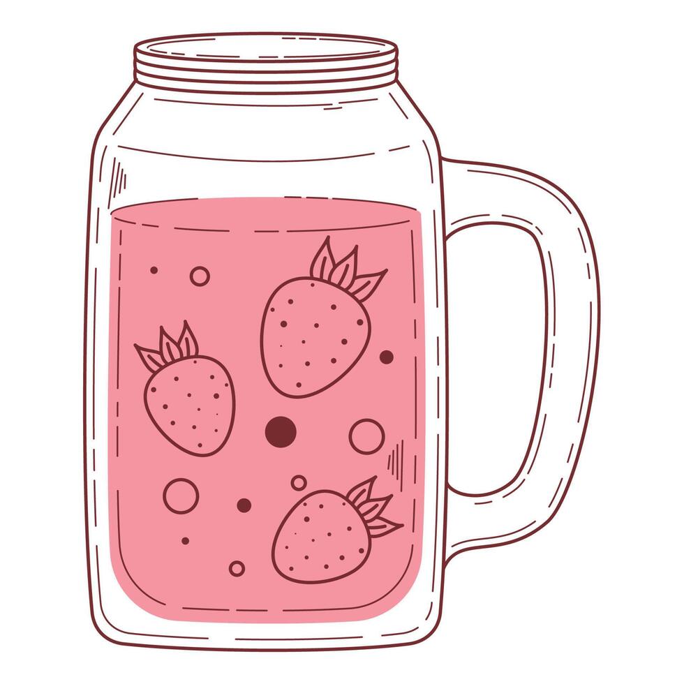 fresh strawberry detox drink vector