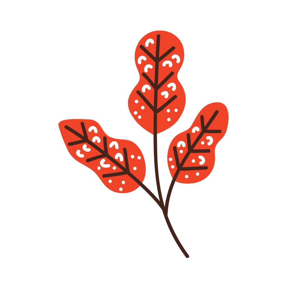 rama de otoño con hojas rojas vector