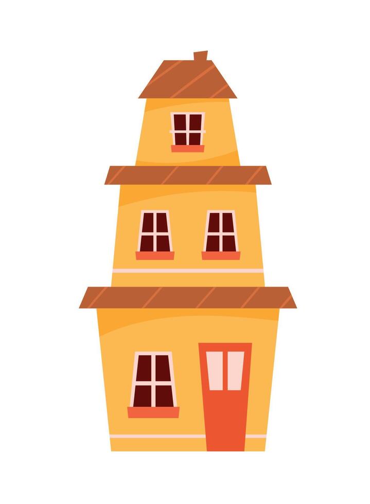 yellow color building vector